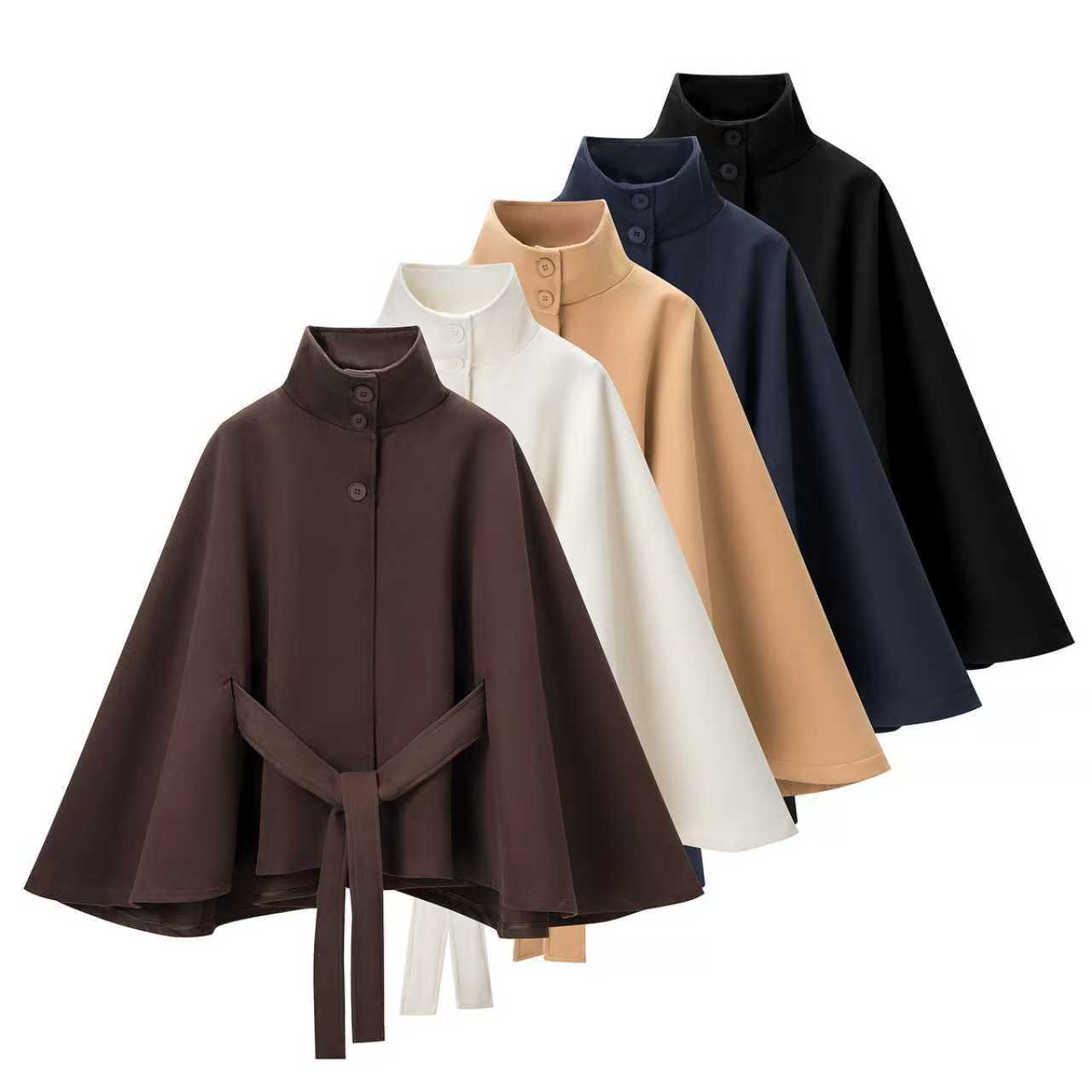 Street cape style three button stand up collar jacket