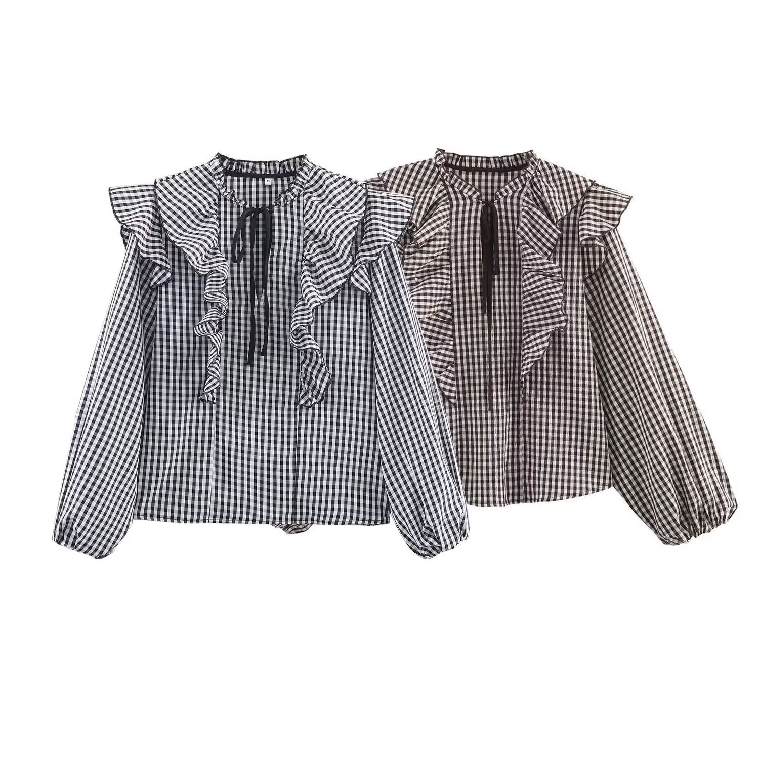 Plaid layered decorative shirt