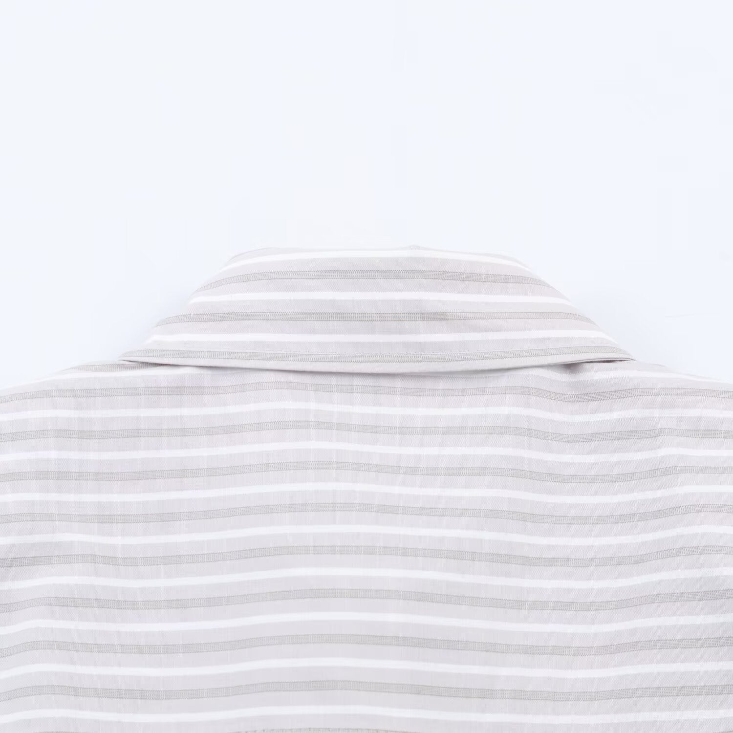 Striped shoulder padded poplin shirt