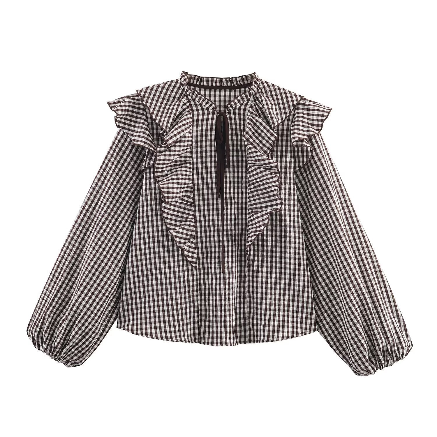 Plaid layered decorative shirt