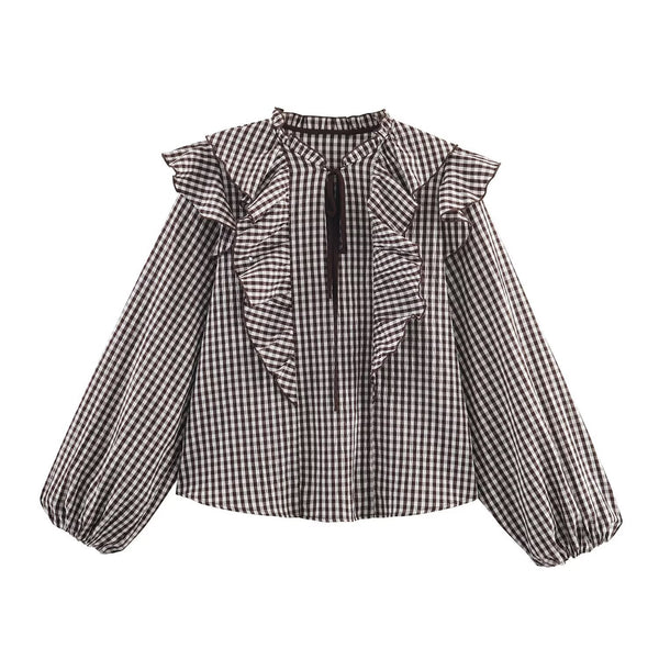 Plaid layered decorative shirt