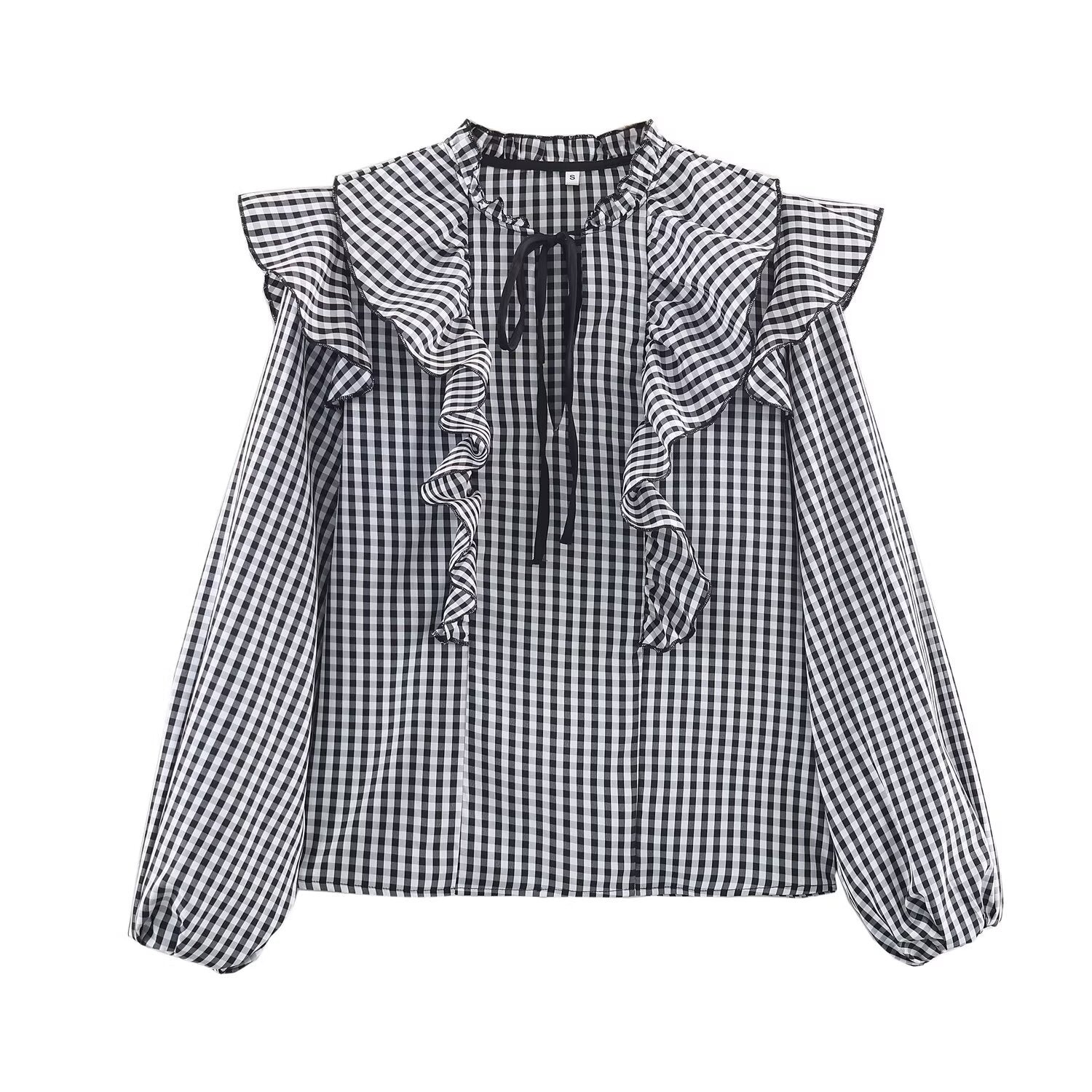 Plaid layered decorative shirt