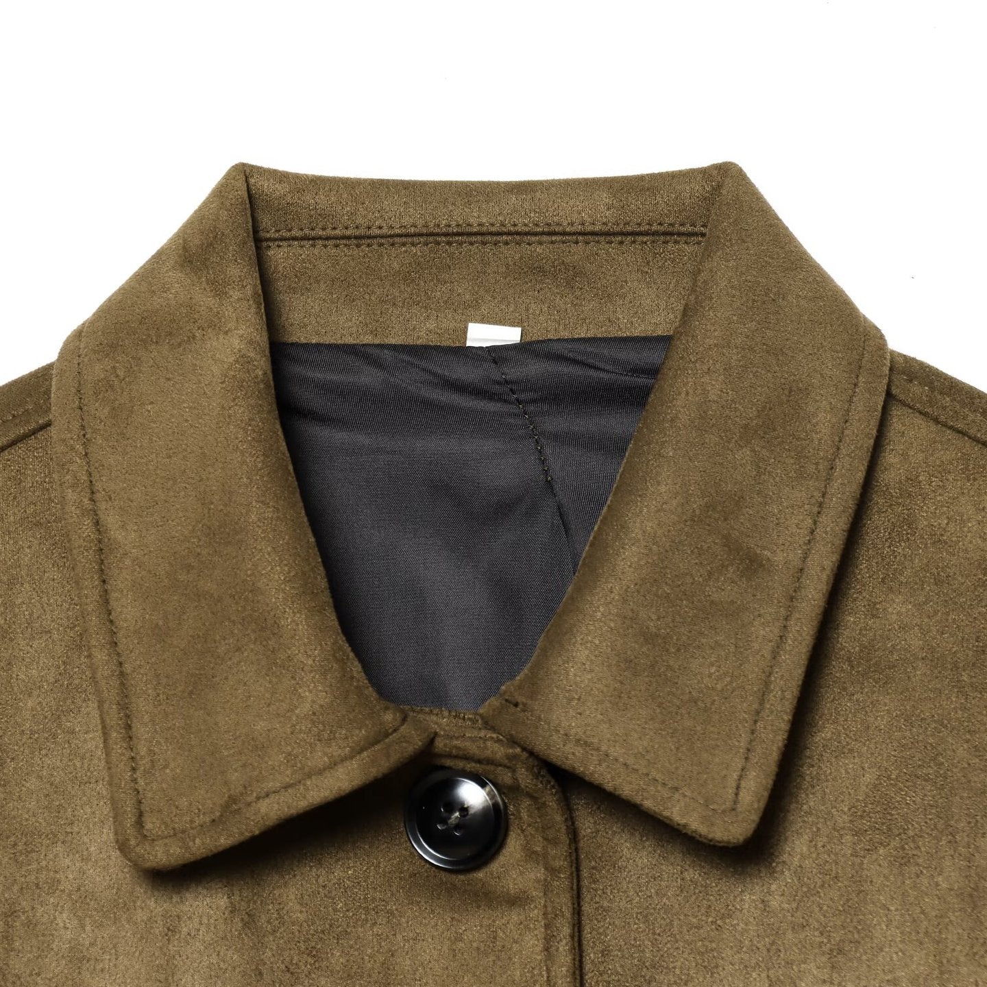 Pocket embellished suede leather jacket