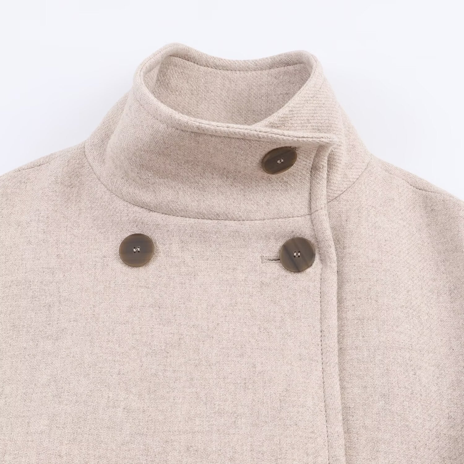 Commuting style loose high neck coat