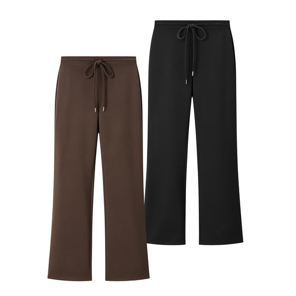 Fashionable Casual Double-Faced Fabric Flared Pants for Women