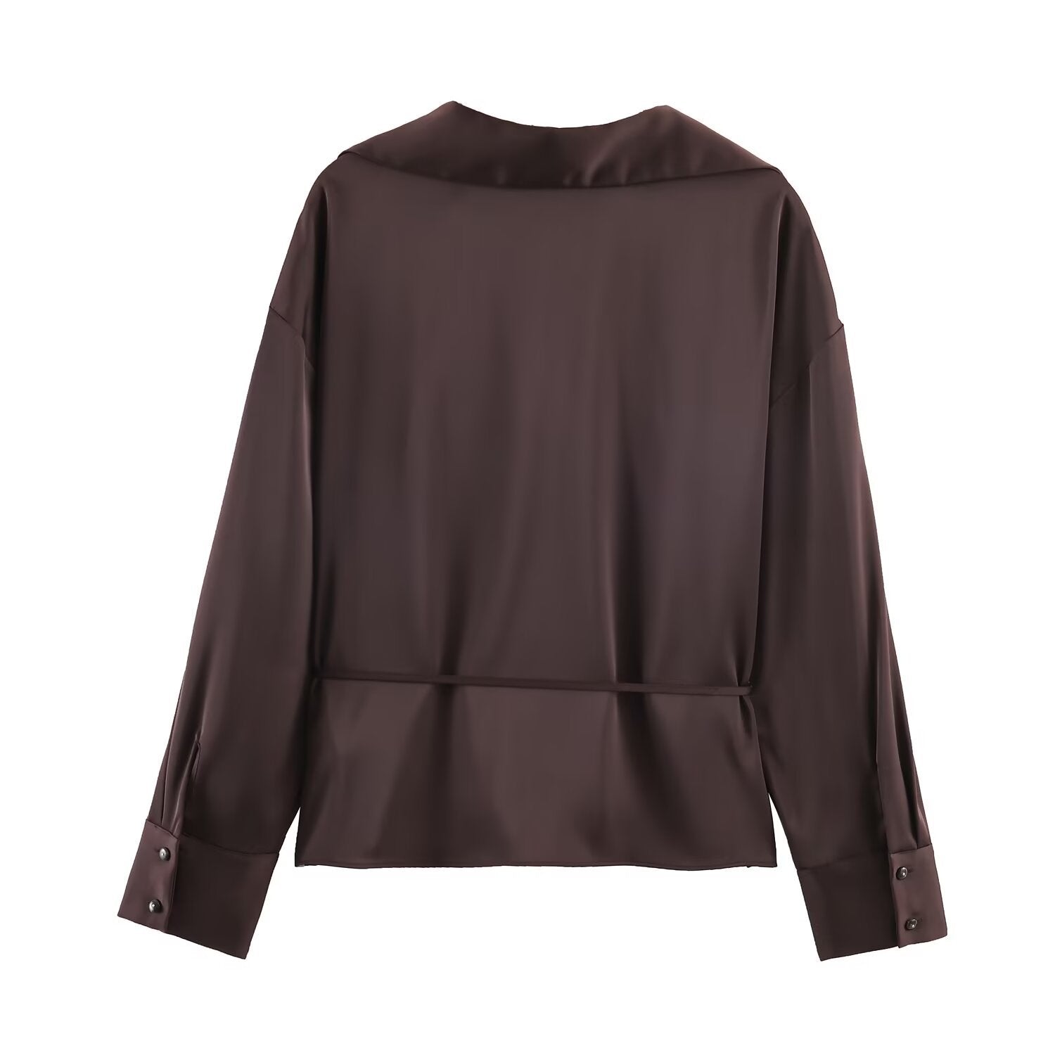 Silk textured shirt with waistband