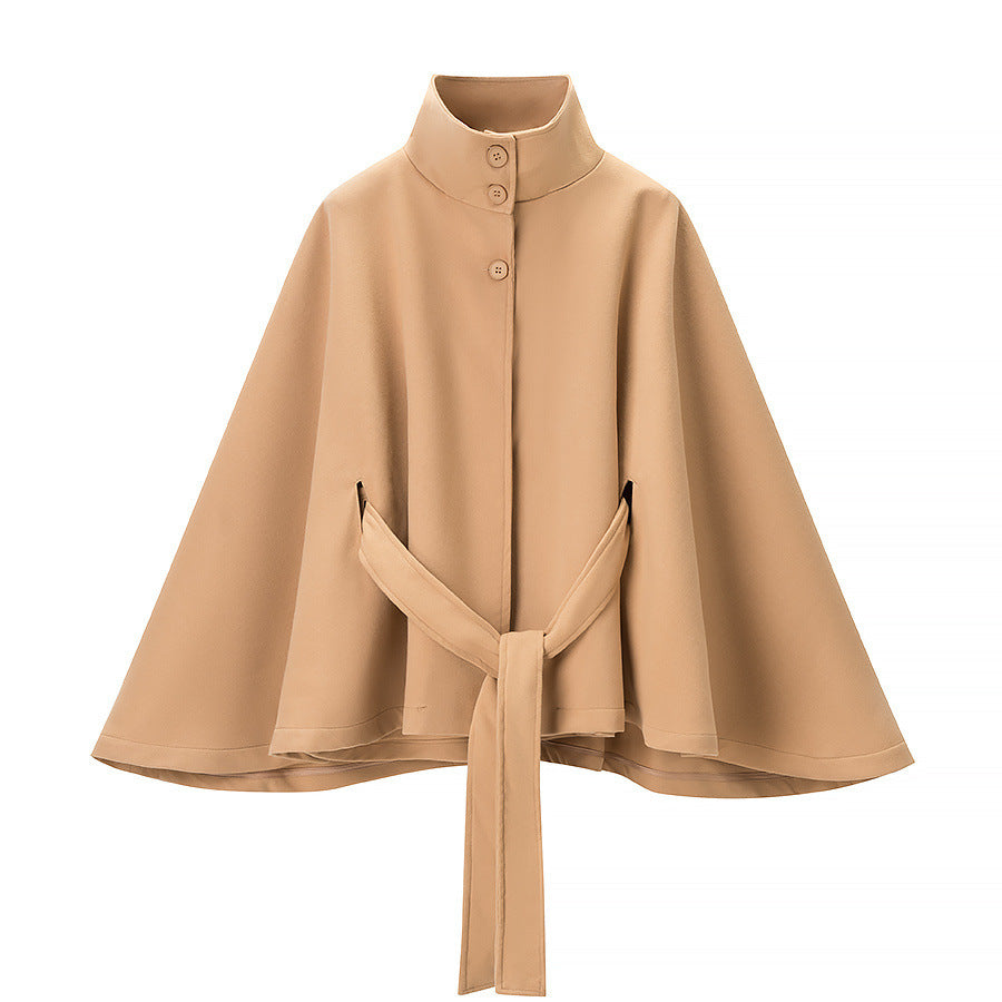 Street cape style three button stand up collar jacket