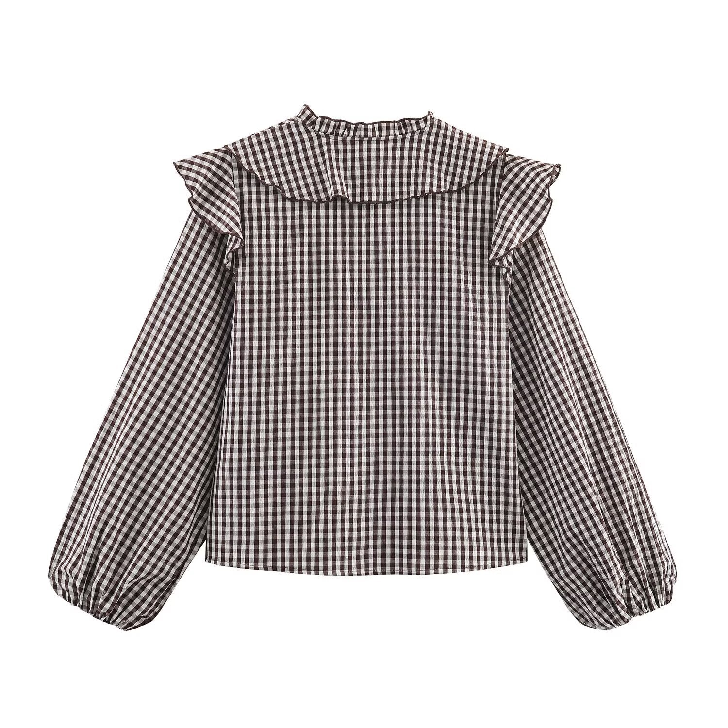 Plaid layered decorative shirt