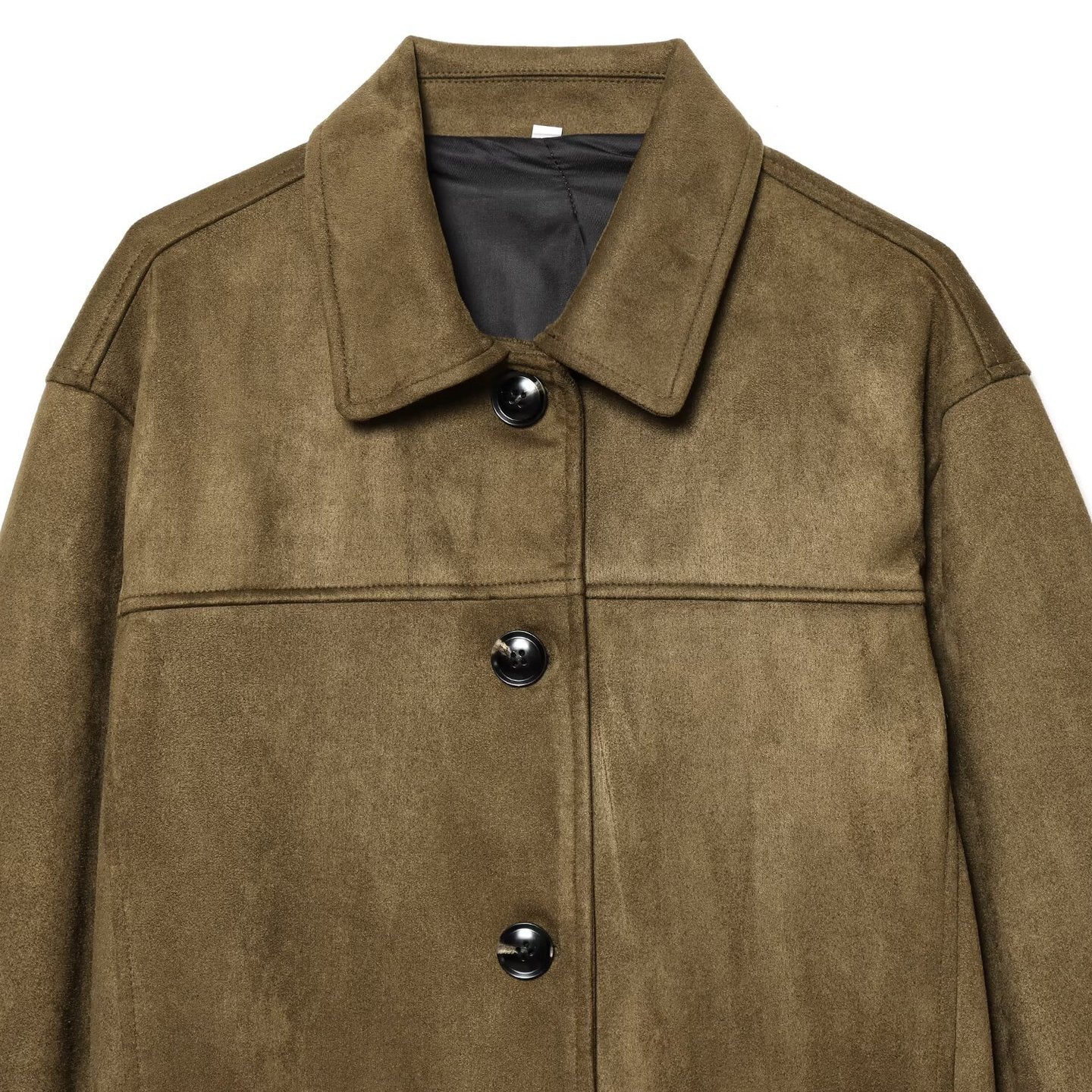 Pocket embellished suede leather jacket