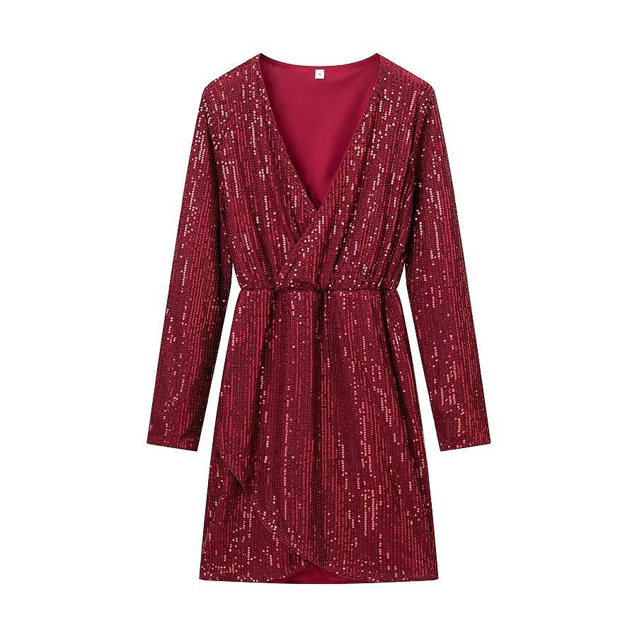 Fashionable  Style Sequin Long Sleeve Dress for Women
