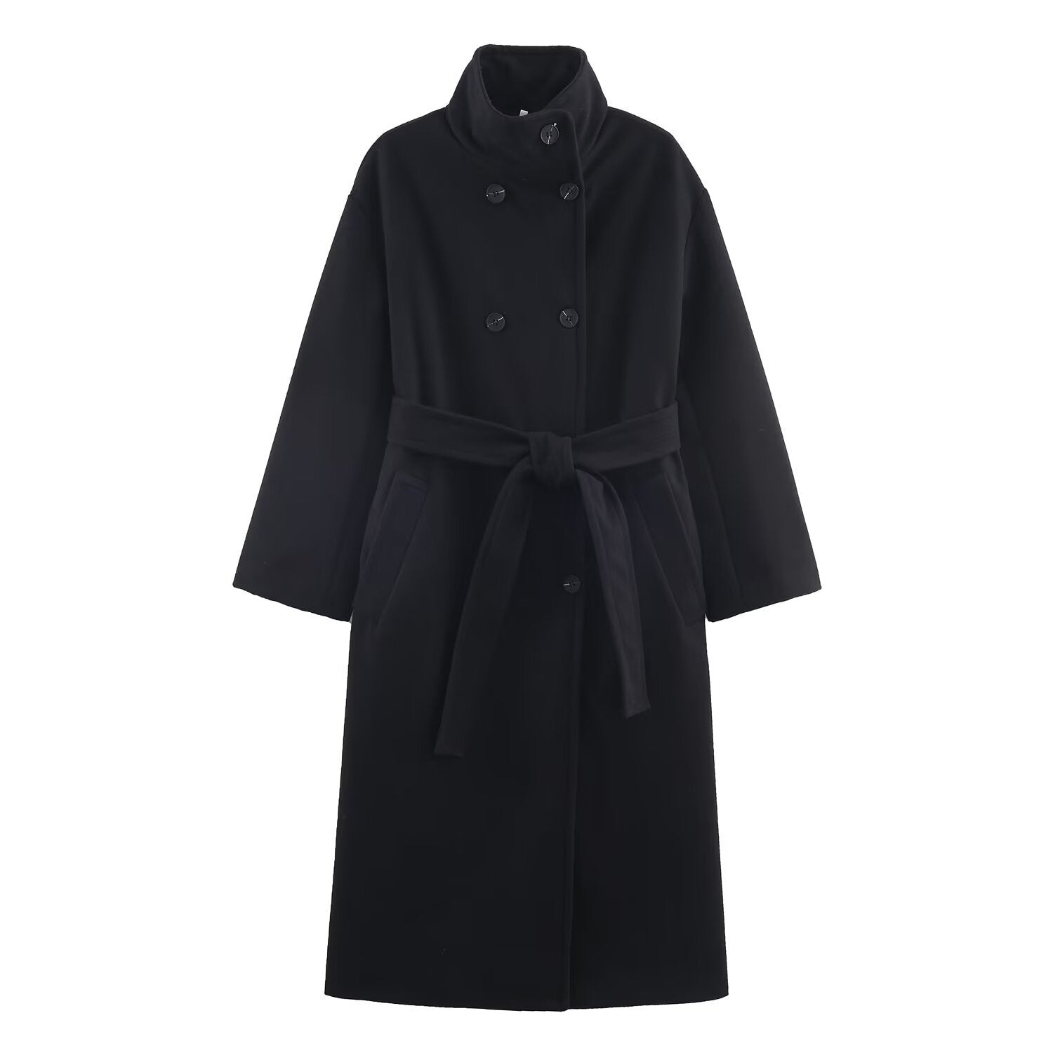Commuting style loose high neck coat