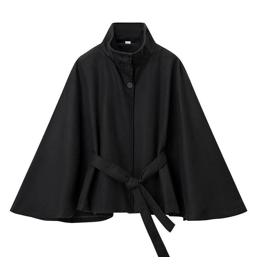 Street cape style three button stand up collar jacket